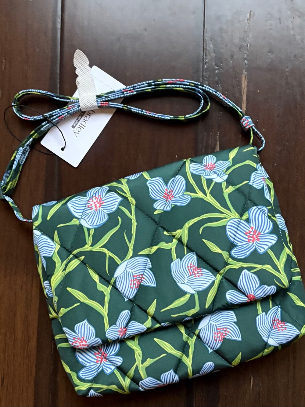 Vera Bradley Green Quilted Floral Crossbody Vacation Cottagecore Garden Party